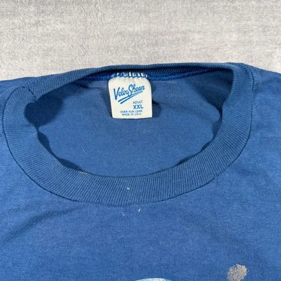 Mickey Mouse Shirt Mens 2XL Blue Florida Vintage 80s Distressed Velva Sheen - Picture 6 of 12